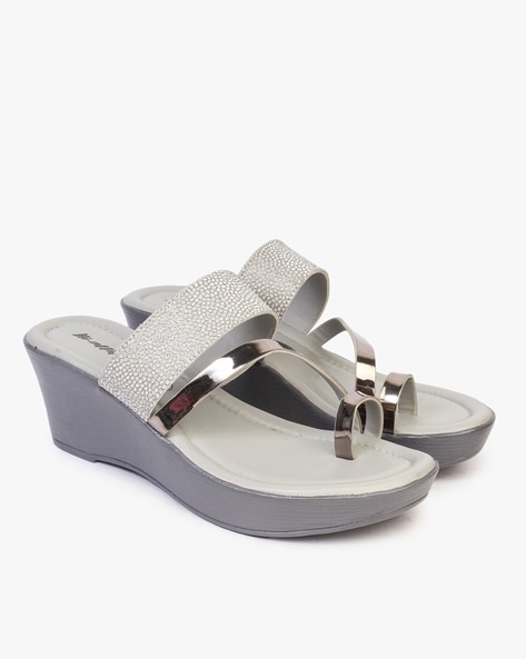 Womens silver online wedges