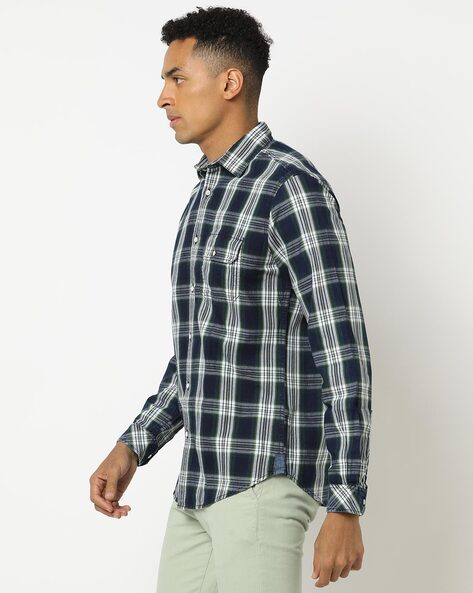 Plaid Checked Cotton Shirt