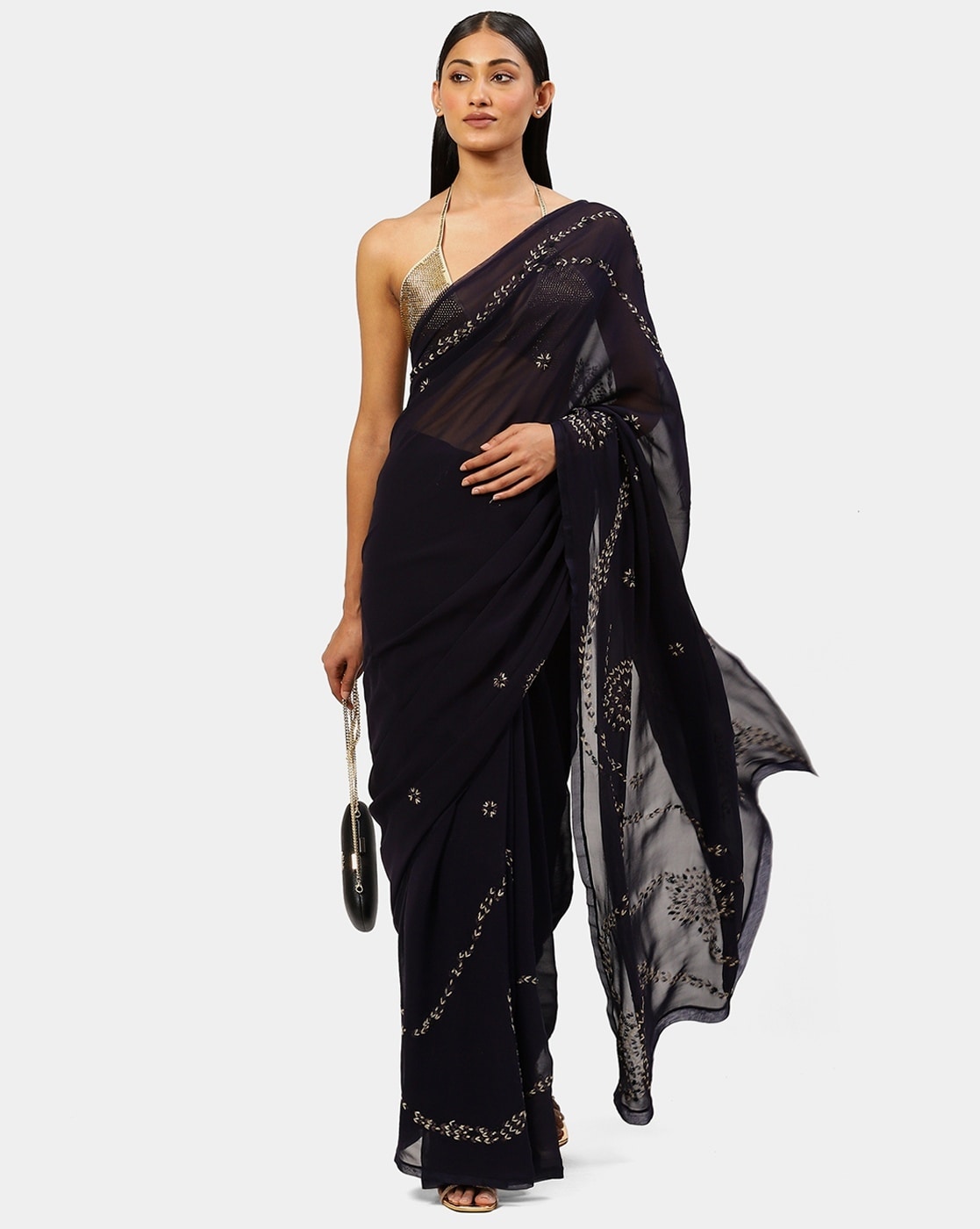 Buy Black Sarees for Women by SHAILY Online | Ajio.com