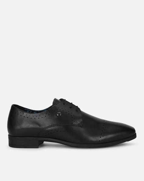 Leather Derby Shoes with Brouging