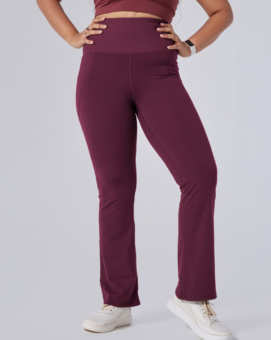 Buy Burgundy Trousers & Pants for Women by BLISSCLUB Online