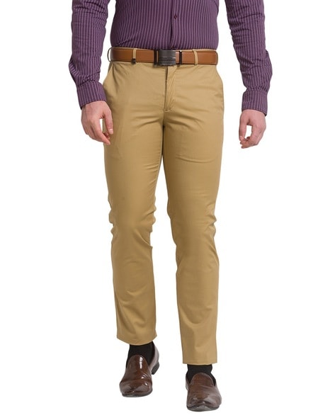 Park Avenue Slim Fit Flat-Front Chinos