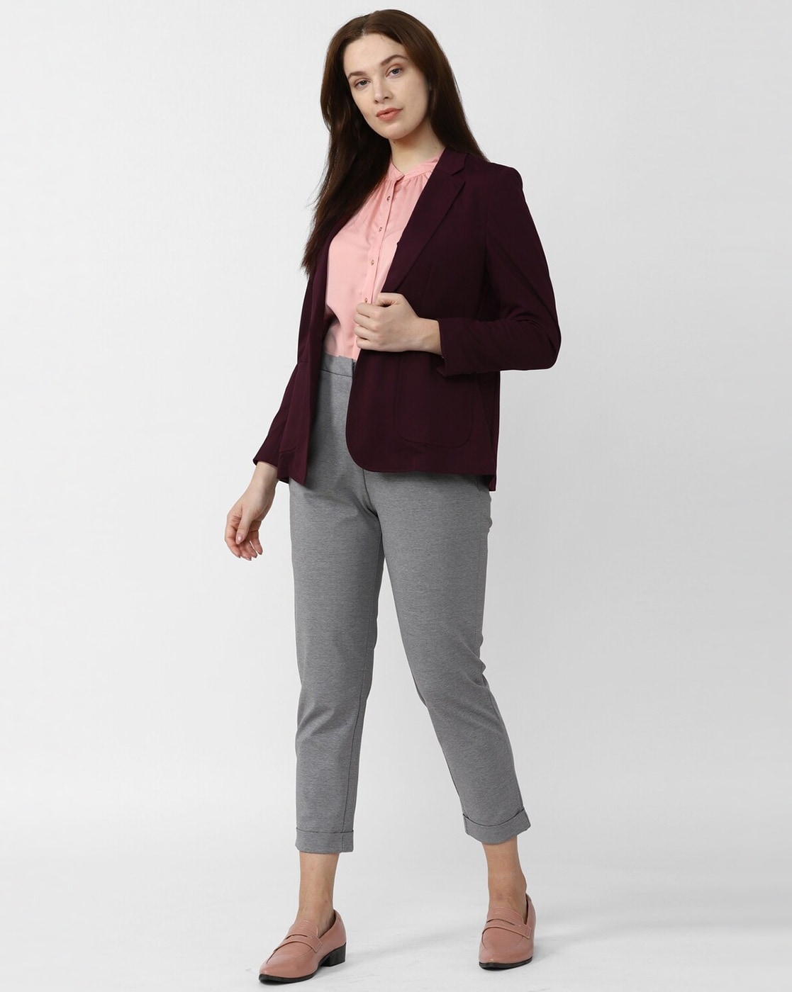 Maroon hot sale blazer h&m