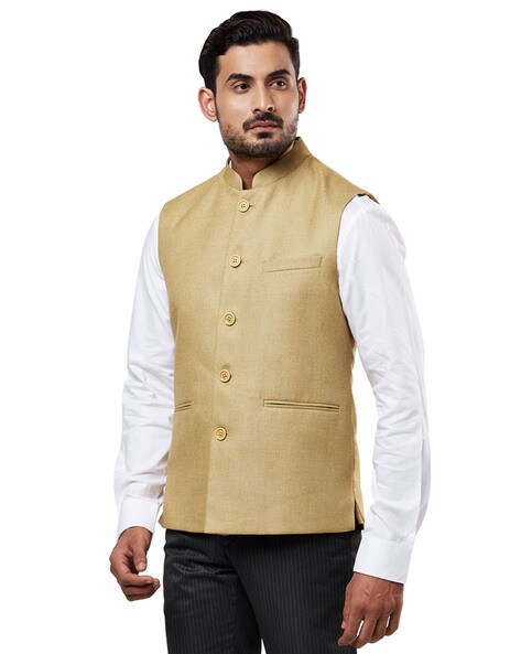 Buy online Navy Blue Solid Nehru Jacket from Jackets for Men by Raymond for  ₹1800 at 64% off | 2024 Limeroad.com