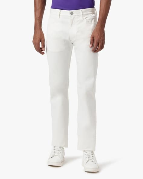 Buy GIORGIO ARMANI Main Line Blended Slim Fit Jeans White Color