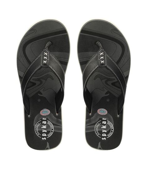 Thong Strap Flip Flops with Printed Footbed