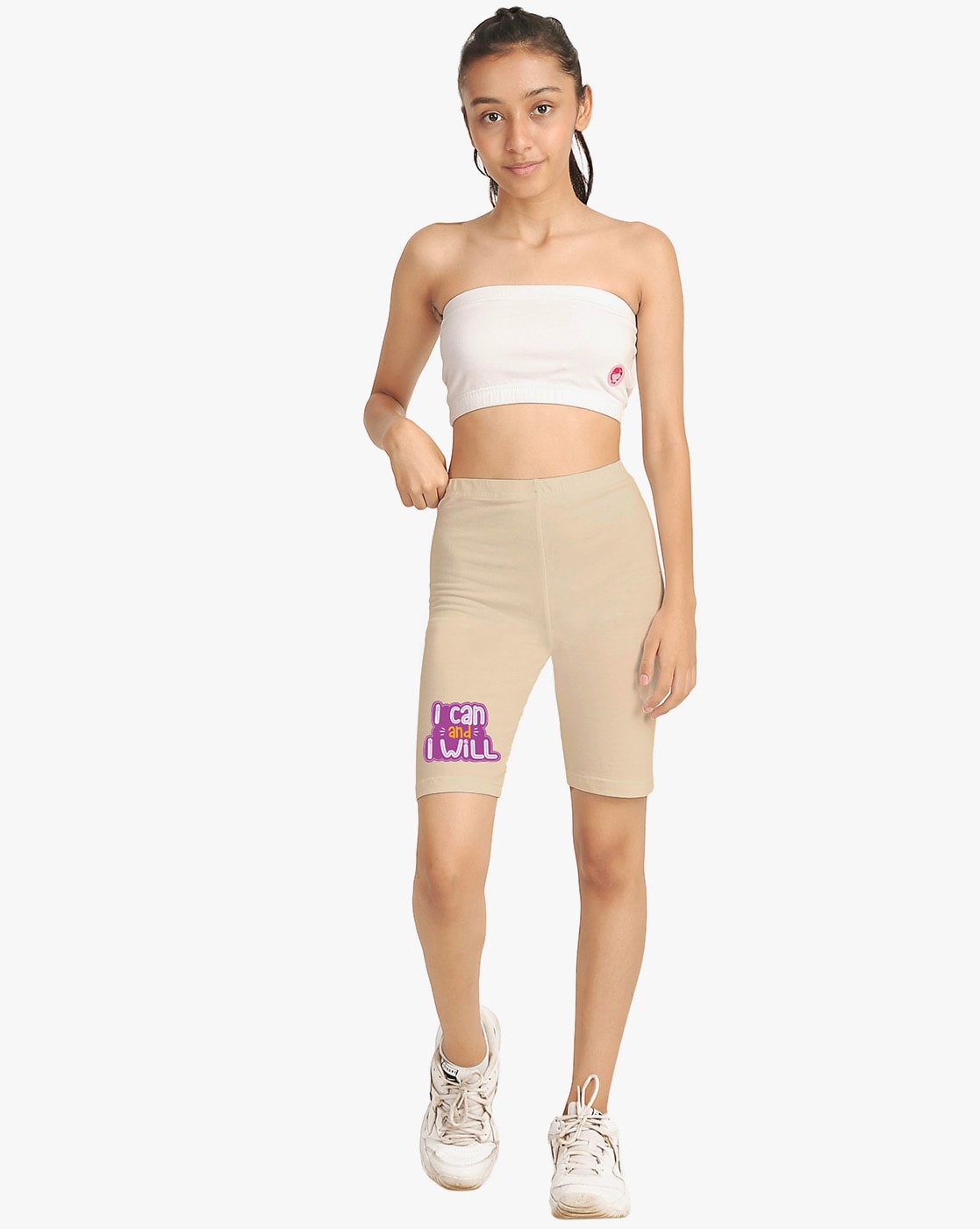 Buy White & Black Shorts & 3/4ths for Girls by D'Chica Online