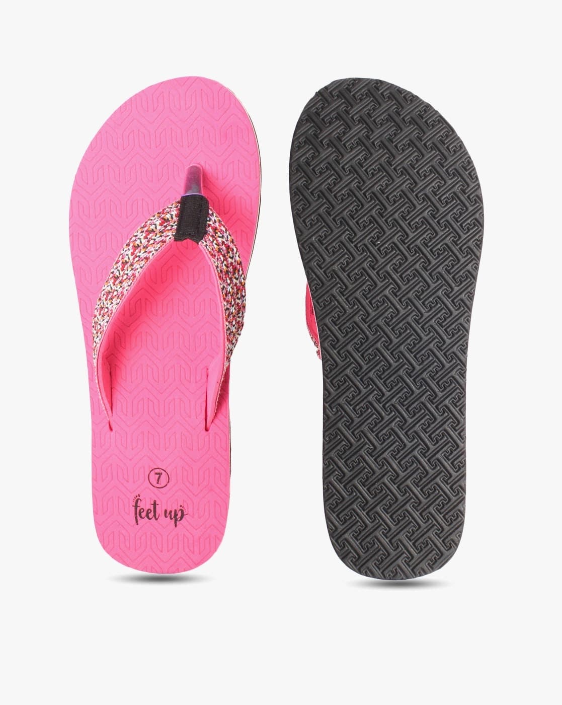 Black and best sale pink flip flops