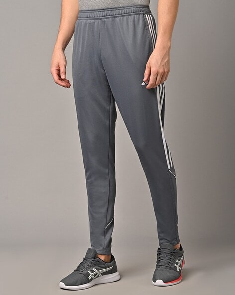 Gray adidas track pants slim fit