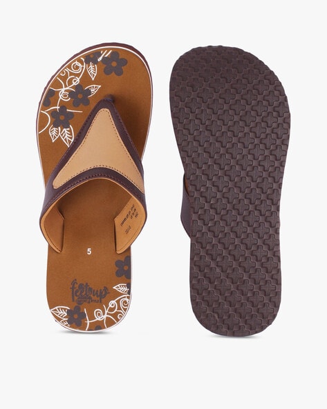 Thong-Strap Flip-Flops with Printed Footbed