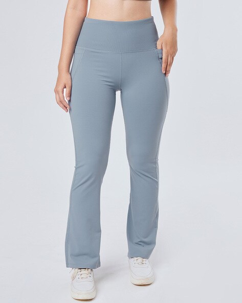 Buy Blissclub Women Herringbone Werk-It Flare Pants with 4 pockets online