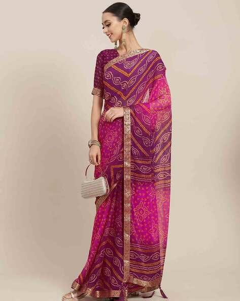 Party Wear Fancy Bandhani Art Silk Saree, .80 M, 5.5 m (separate blouse  piece) at Rs 699 in Surat