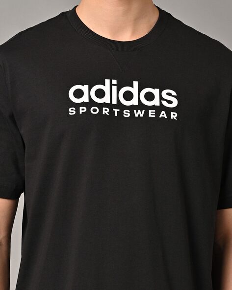 adidas Plus Size Cotton Crewneck Logo-Print T-Shirt and Linear