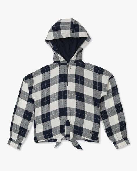 Pepe Jeans Checked Hooded Top