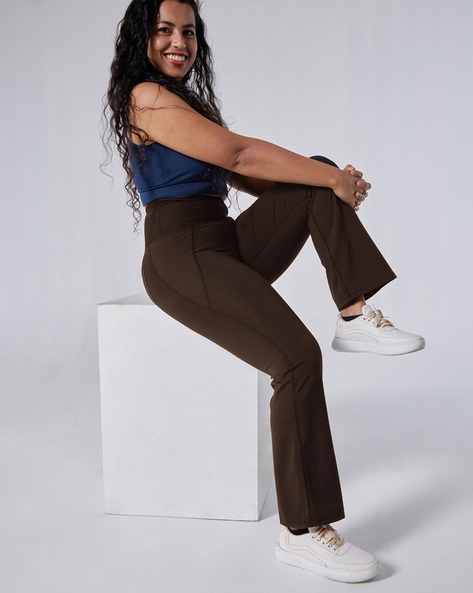 Buy Barkha Brown Trousers & Pants for Women by BLISSCLUB Online