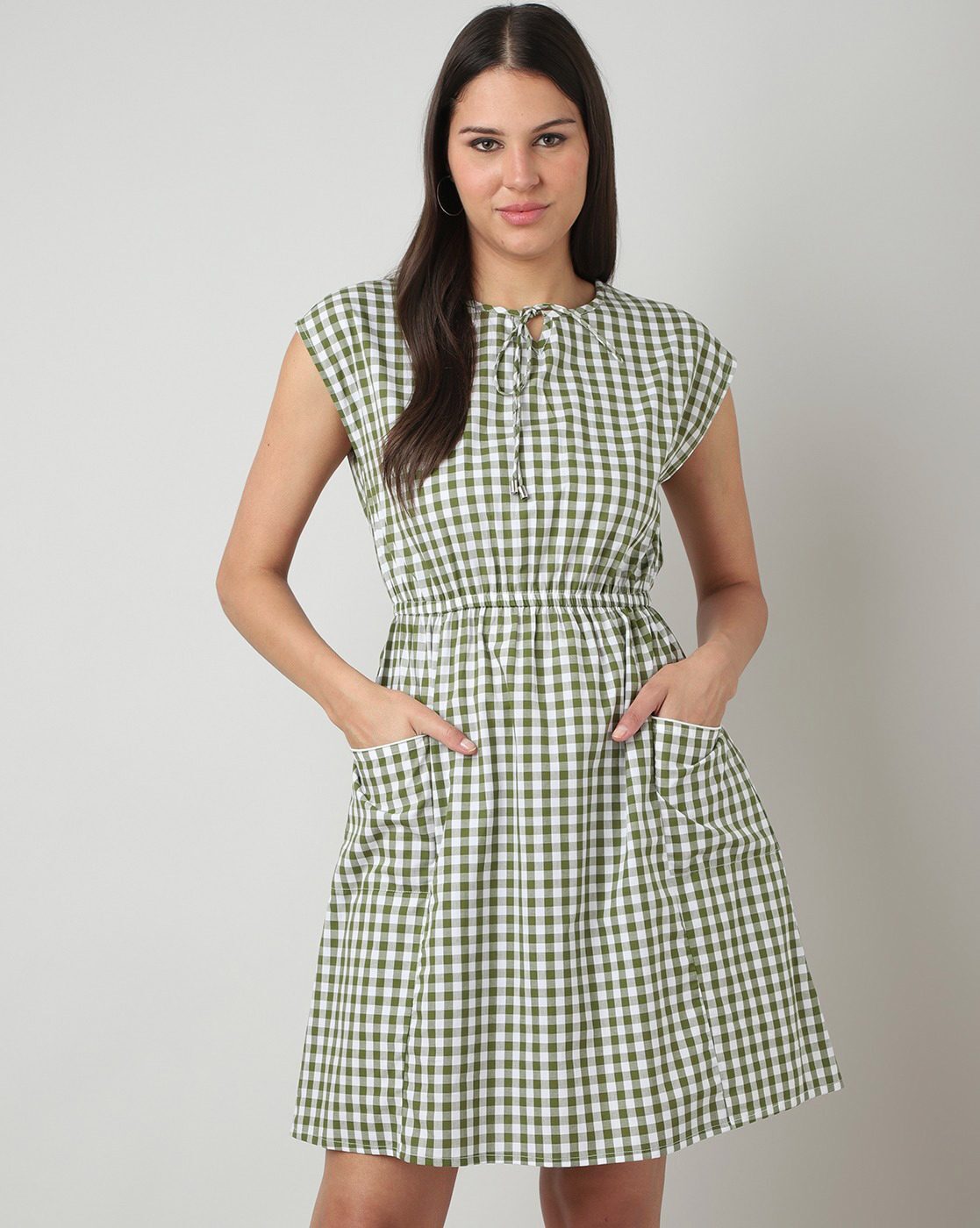 Buy Green White Gingham Online In India -  India