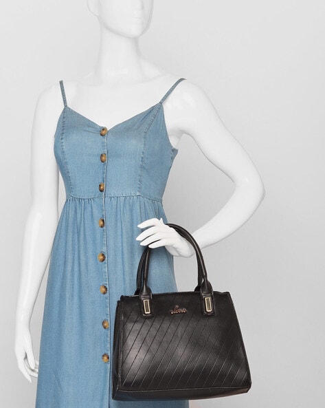 Classic Lewis Handbag Women Small Black Wool Satchel Latch Lined Purse Bag  | eBay