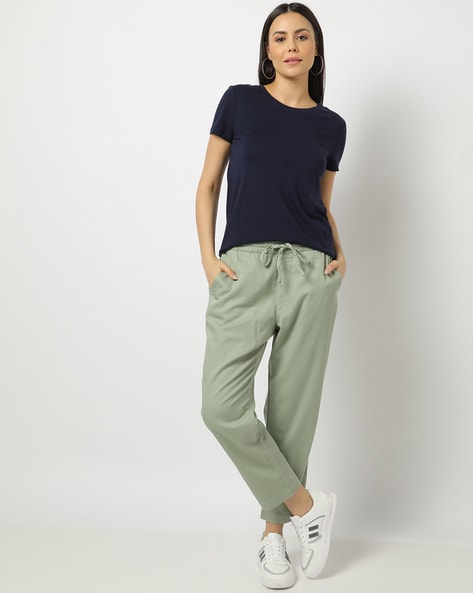 Buy PICK UP A CASUAL VIBE GREEN PANTS for Women Online in India