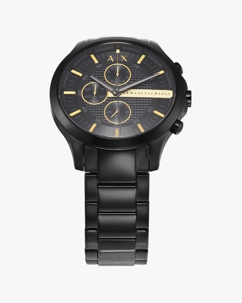 Men's AX2164 Black Stainless-Steel Quartz Dress Watch - Walmart.com