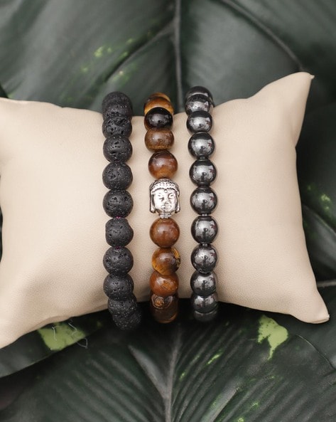 Buy REBUY Brown Silver Rudraksha Beads Bracelet (for Men and Women) Online  at Best Prices in India - JioMart.