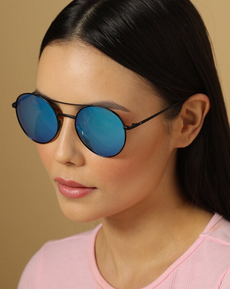 Buy Fastrack Blue Round Sunglasses for Unisex Online