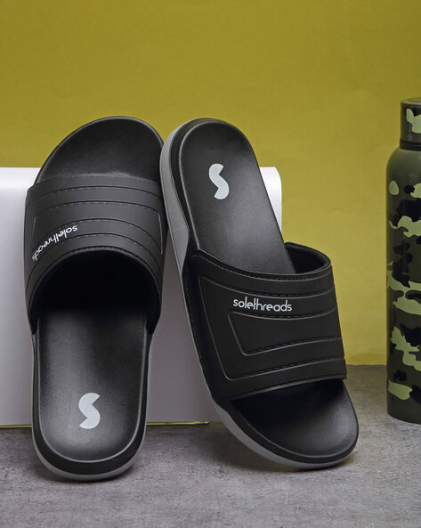 Buy Black Grey Flip Flop Slippers for Men by SOLETHREADS Online