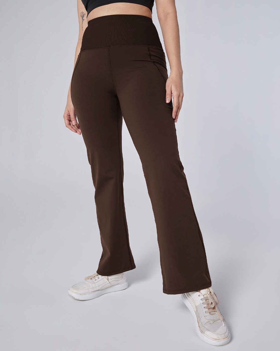 Buy Barkha Brown Trousers & Pants for Women by BLISSCLUB