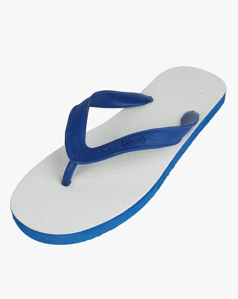 Blue and hot sale white flip flops