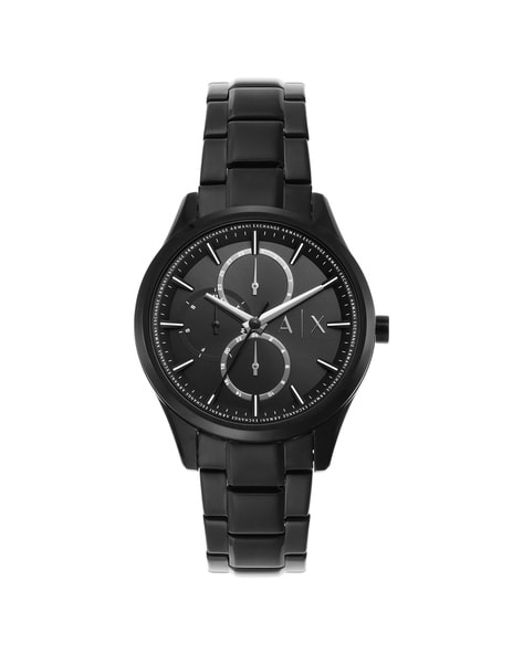 Mens black armani exchange watch best sale