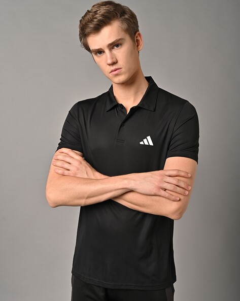 Mens black adidas hot sale polo shirt