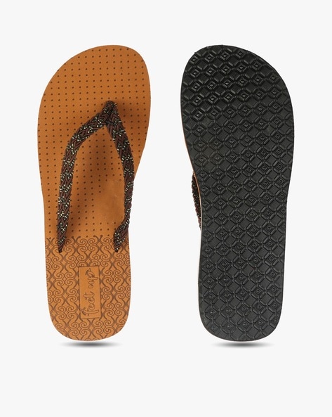 Thong Strap Flip Flops with Brand Print