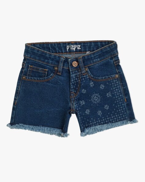 Embroidery Pepe Jeans Short Mid-Washed Printed Shorts