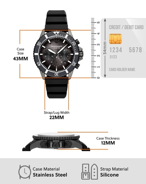 | Black | Men ARMANI LUXE AJIO Color Water-Resistant Multifunction EMPORIO Watch Buy AR11515