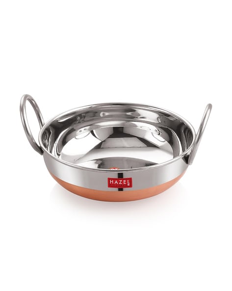 Stainless Steel Copper bottom Kadai 2 sizes -Set of 2 - Diamond