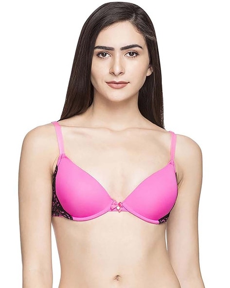 Clovia Underwired Printed Push-Up Bra With Multiway Straps