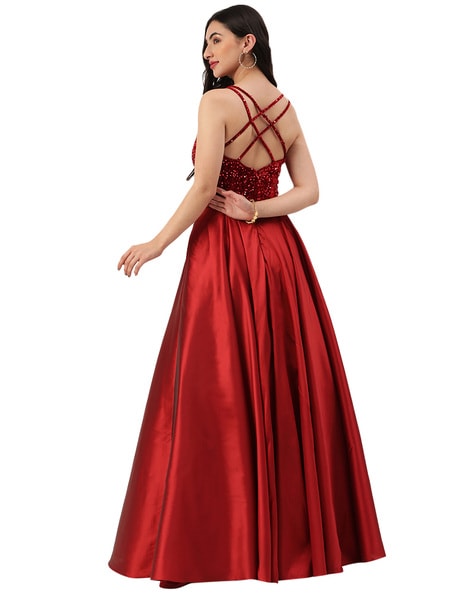 Buy Maroon Dresses for Women by Trendy Divva Online