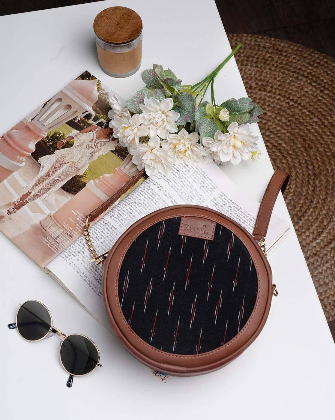 Printed Round Sling Bag