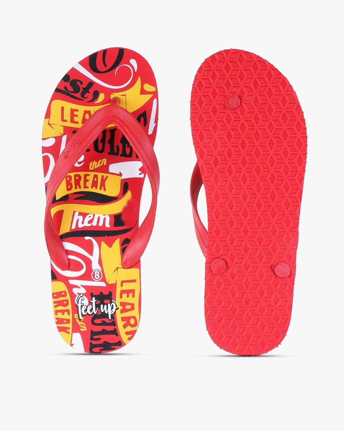 Men Printed Thong Strap Flip Flops