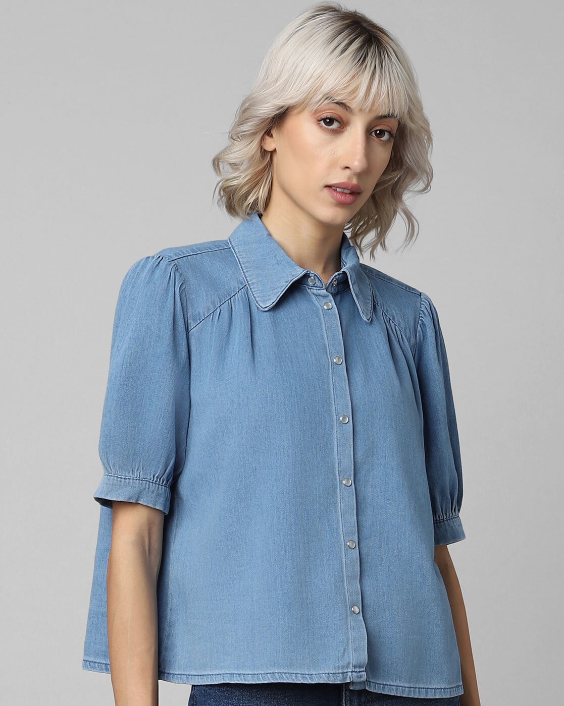 Shop Denim Shirts for Women Online | Women Jeans Shirt | Kraus Jeans