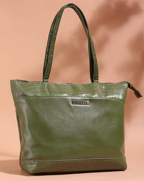 Olive cheap leather tote