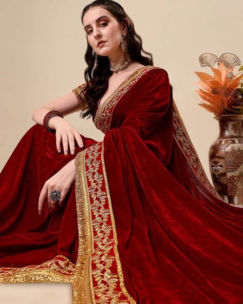 Velvet Sarees Collection - 10 Stylish and Trending Models