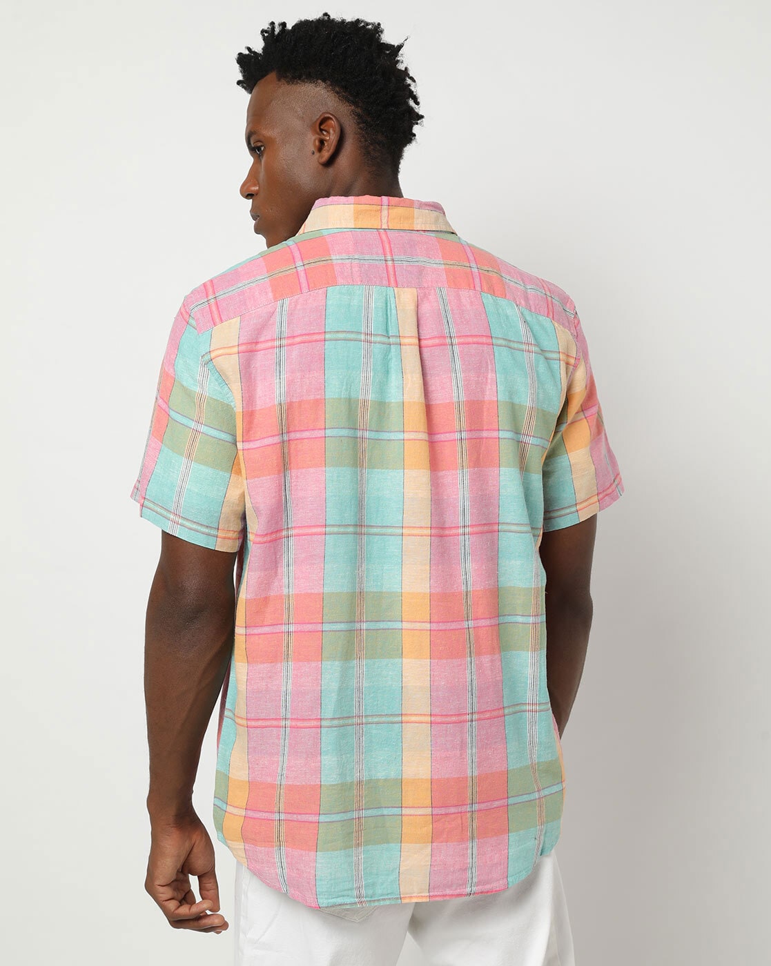 mens pastel plaid shirt