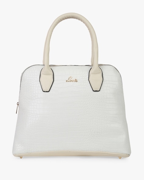 Croc-Embossed Satchel Bag