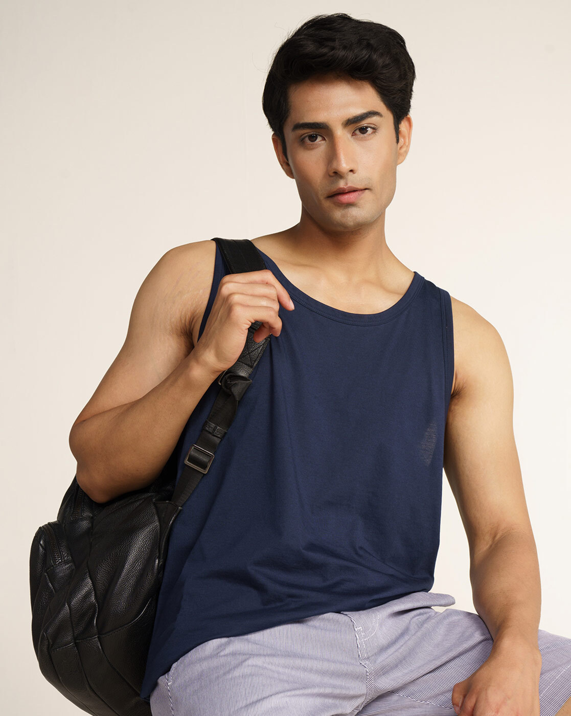 MEN'S AIRISM COTTON SLEEVELESS T-SHIRT