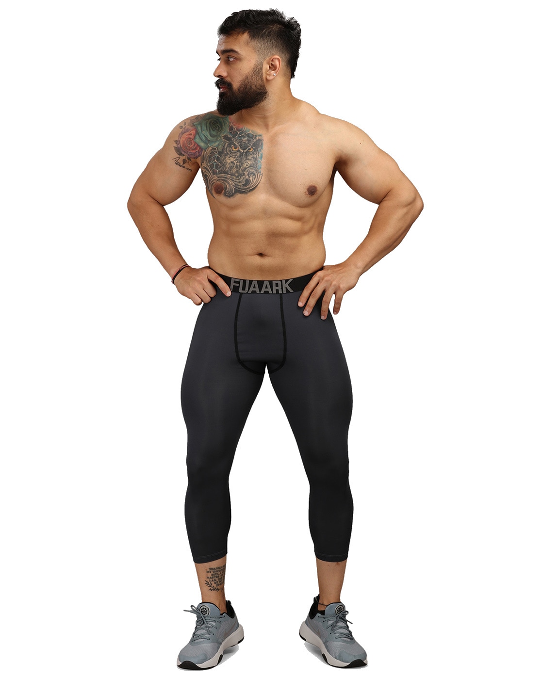 Fuaark Gym Compression White Tights