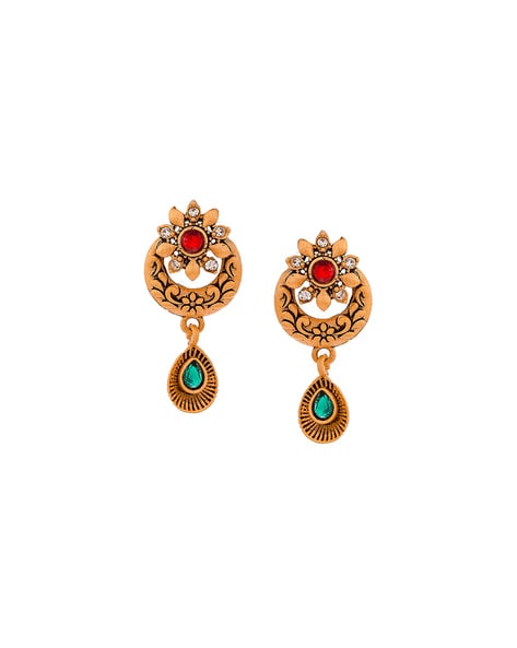 Gold Polki Flower Design Mangalsutra & Earrings – Abdesignsjewellery