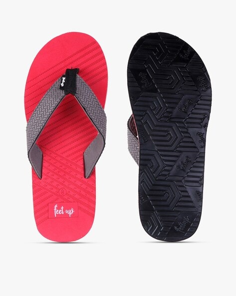 Buy Red Flip Flop & Slippers for Men by FEET UP Online