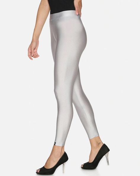 Women Solid Silver Grey Shimmer Leggings – Cherrypick-sonthuy.vn