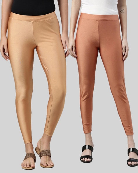 Buy Curves Beauty Women's Shimmer lycra stretchable chudidaar legging  (Golden Brown_Free Size) at Amazon.in