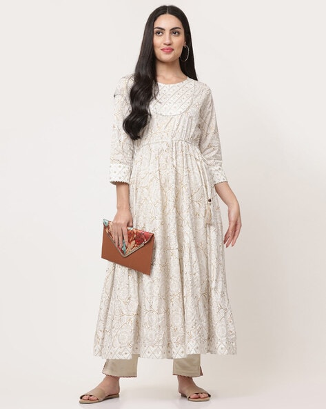 Off white hotsell anarkali kurta